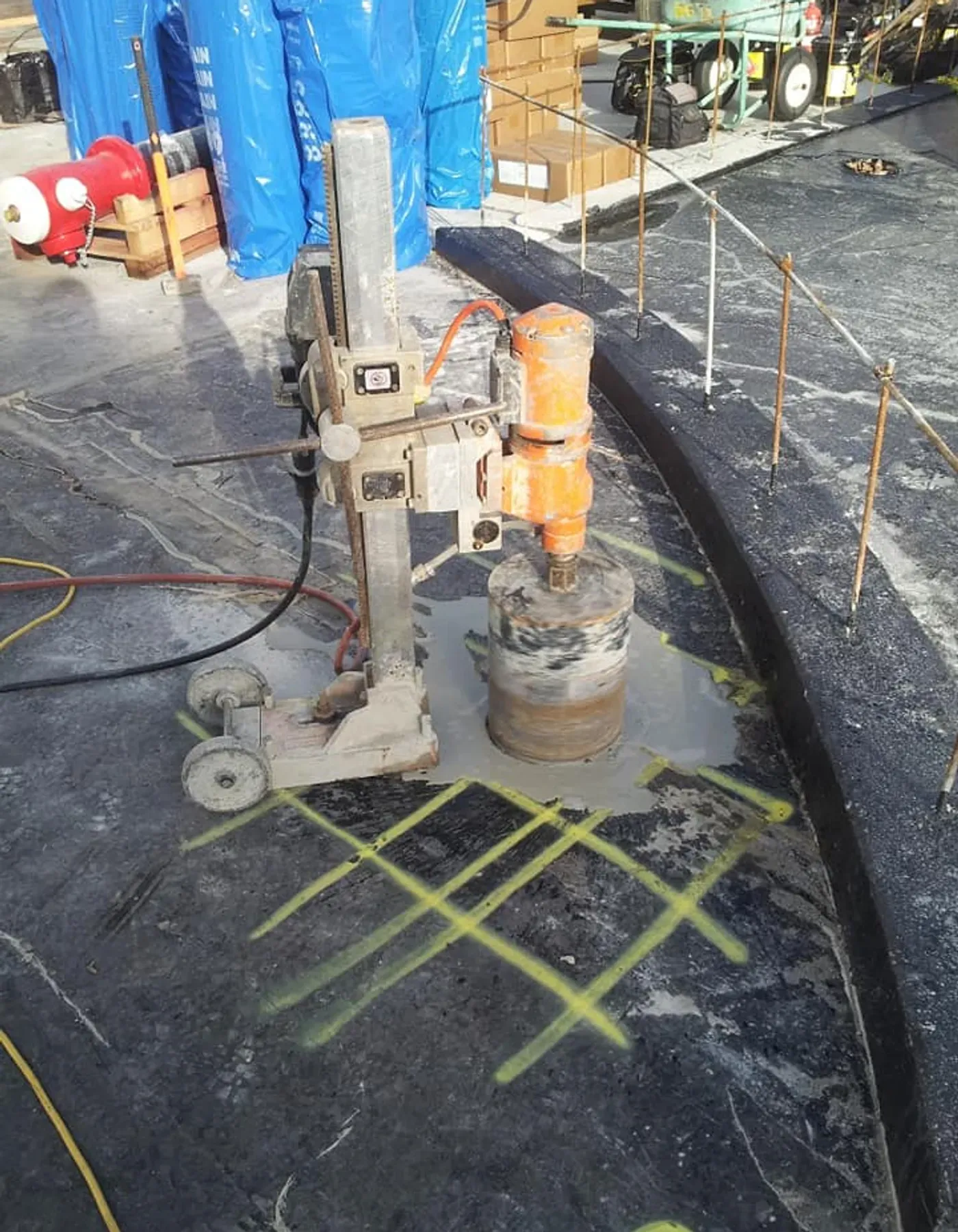 Coring in a scanned area