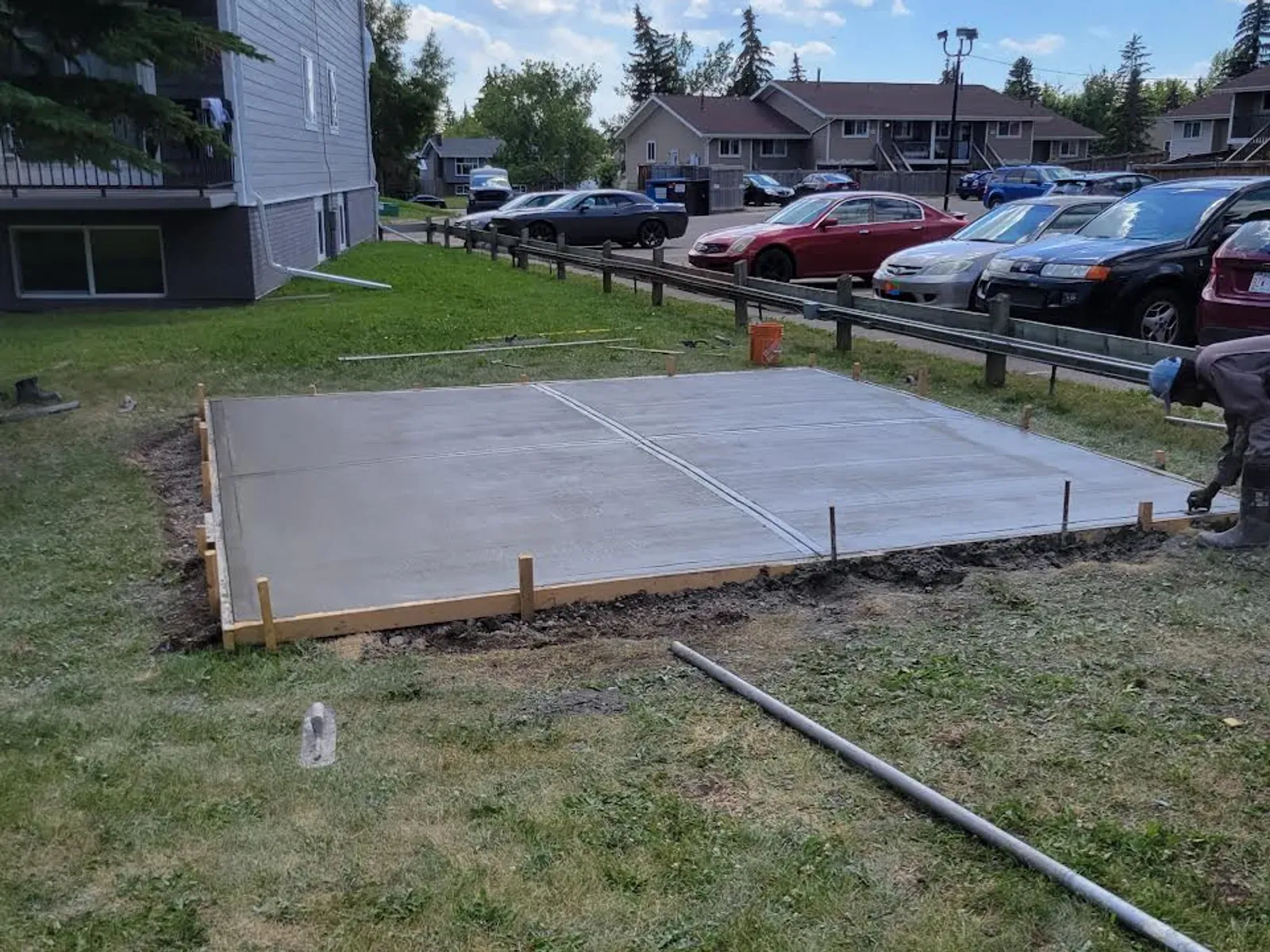 Flat concrete pad
