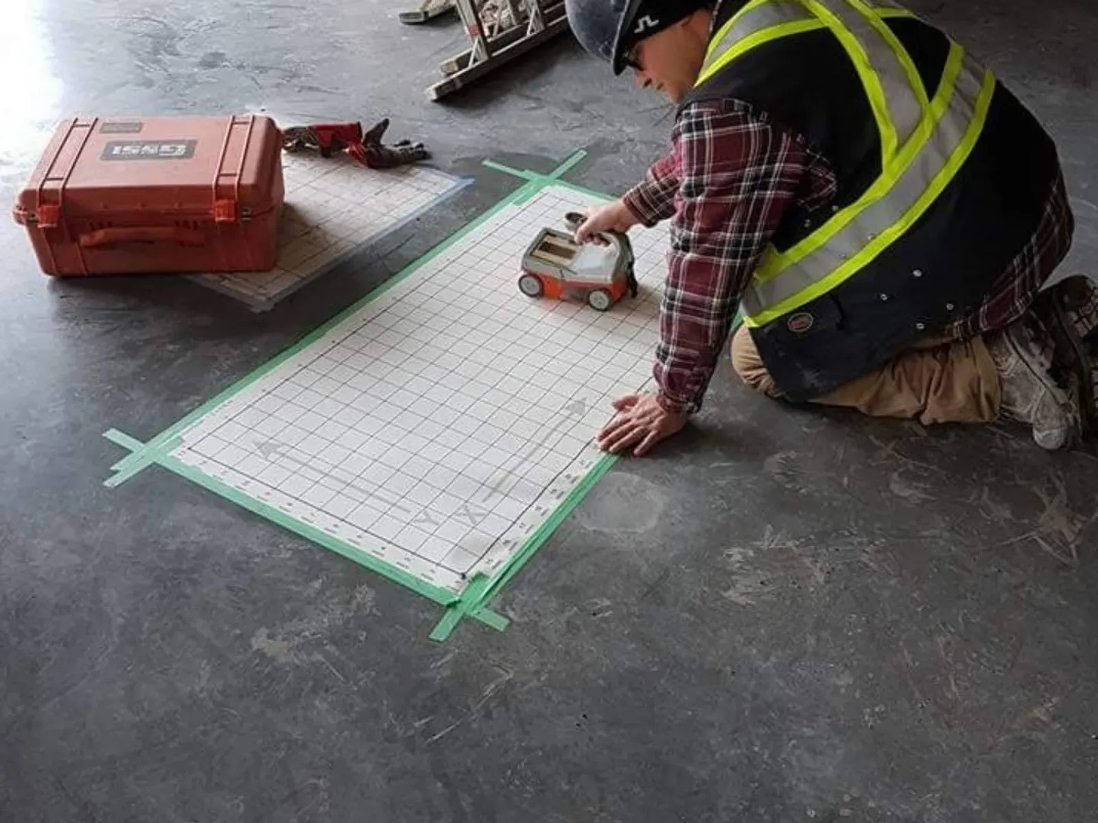 Concrete scanning grid
